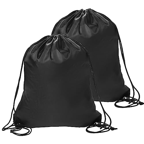 Sliverdew Rucksack mit Kordelzug, Schwarz, für Fitnessstudio, Großpackung, Sack, Großpackung, Rucksack, Schwarz, 40 × 35cm, Rucksack mit Kordelzug von Sliverdew