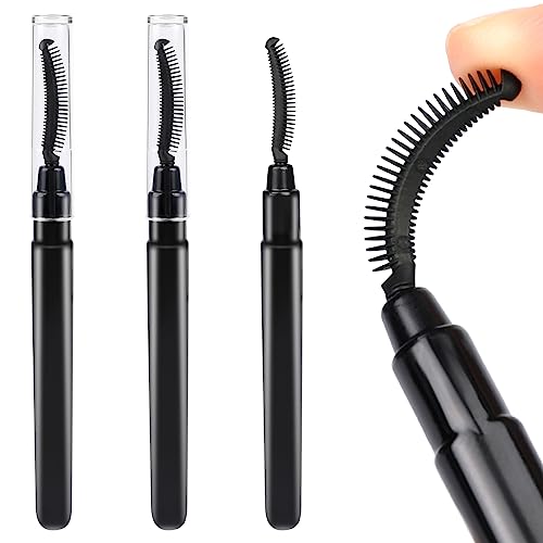 3 Stück Wimpern-Definierer Wimpernkamm Wimpern-Trennbürste mit Staubdeckel Mascara-Stäbe Schwarze Augenbrauenbürste und Wimpern-Trennwerkzeug zum Trennen der Wimpern von Sliverdew