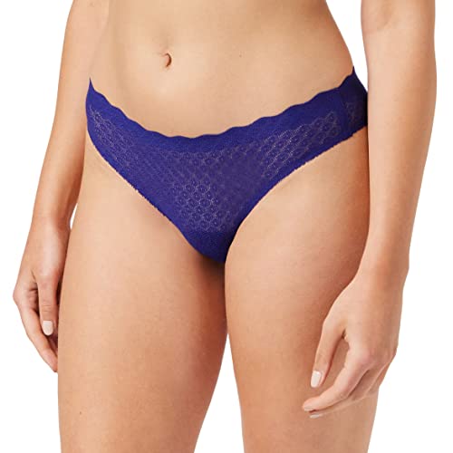 sloggi Damen ZERO Feel Lace Brazil Panty Slip, Blue Ink, L von Sloggi