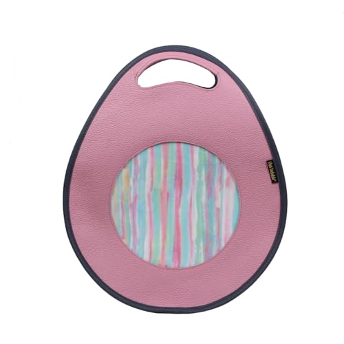 Damenhandtasche aus Leder 2in1, Damenrucksack, Handtasche mit Rucksackfunktion, in Polen handgenähte Handtasche, Handtasche, runde Handtasche, Rosa Damenhandtasche aus Leder 2in1, Damenrucksack, Handtasche mit Rucksackfunktion, in Polen handgenähte Handtasche, Handtasche, runde Handtasche, Rosa von Słoń Torbalski