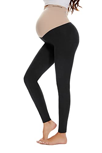 Smallshow Damen Lange Umstandsleggings Strcetch Umstandsmode Umstandshose Deep Grey L von Smallshow