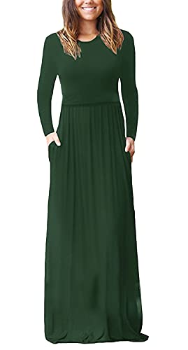 Smallshow Damen Maxi-Kleid mit langen Ärmeln für Schwangerschaft und Stillen - Grün - Groß von Smallshow