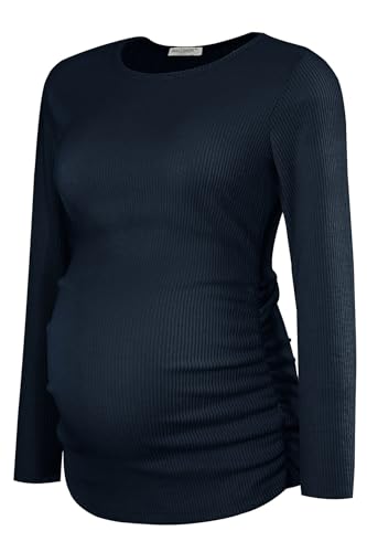 Smallshow Damen Umstandspullover Shirt Langarm Schwangerschaft Top Kleidung, Marineblau, Groß Smallshow Damen Umstandspullover Shirt Langarm Schwangerschaft Top Kleidung, Marineblau, Groß von Smallshow