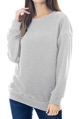 Smallshow Pflege Sweatshirt Langarm T-Shirt Bluse Stillen Pullover Tops Stillshirt Light Grey M von Smallshow