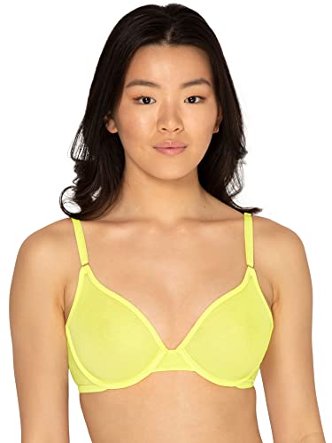 Smart & Sexy Damen Durchsichtiger Netz-Bügel Bügeln Demi BH, Electric Yellow, 85E von Smart & Sexy