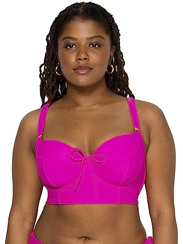 Smart & Sexy Damen Full-Busted Supportive Underwire Swimsuit Bikini Top Bikinioberteil, Fuchia Sizzle, 90DDD von Smart & Sexy