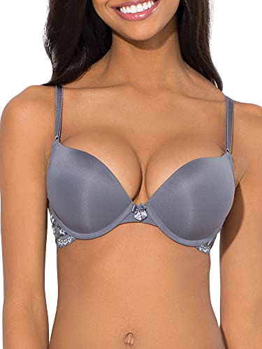 Smart & Sexy Damen Maximum Dekolleté Bügel Mode Farben Push-Up-BH, Grisaille Grau, 85B von Smart & Sexy