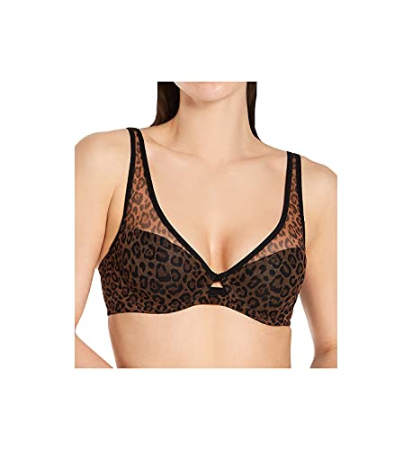 Smart & Sexy Damen Mesh Plunge Bra T-Shirt BH, Leopard, 80E von Smart & Sexy