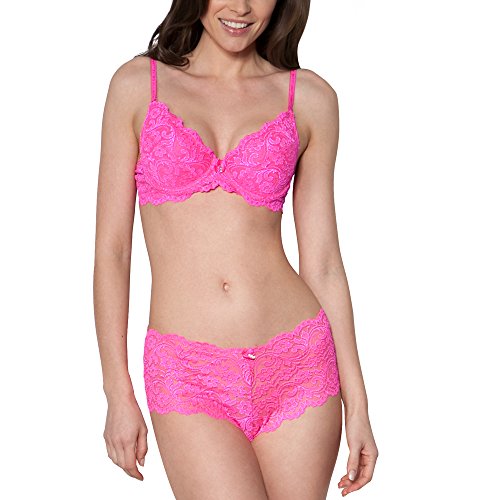 Smart & Sexy Damen Signature Lace Bra Push-Up-BH, Durchsichtig, Mittelrosa, 85DD von Smart & Sexy