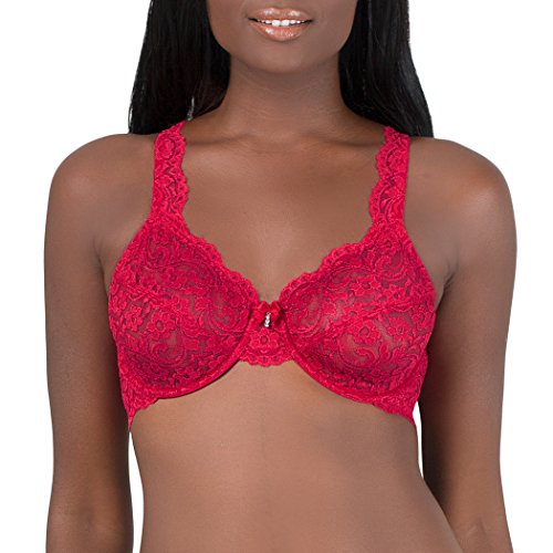 Smart & Sexy Damen Signature Lace Unlined Underwire Bra BH, Nein Nein Rot, 90C von Smart & Sexy