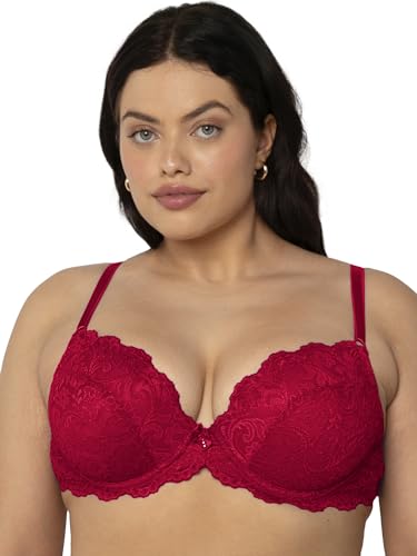 Smart & Sexy Damen Signature Spitze Push-Up-BH, Durchsichtig, Nein Nein Rot, 75B von Smart & Sexy