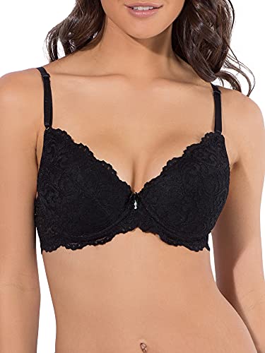 Smart & Sexy Damen Signature Lace Bra Push-Up-BH, Durchsichtig, Schwarzer Farbton, 75A von Smart & Sexy