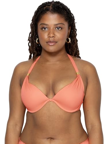 Smart & Sexy Damen Swim Secret Mega Push-up Halter Bikini Top Bikinioberteil, Peach Luster, 70C von Smart & Sexy