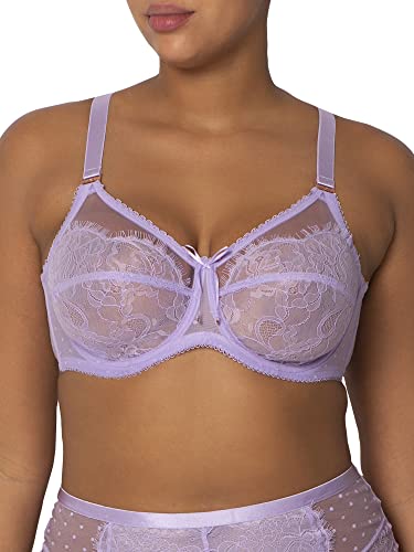 Smart & Sexy Damen Ungefütterter Bügel Spitze und Netzstoff, Übergröße BH mit voller Abdeckung, Lila Iris, 105G von Smart & Sexy