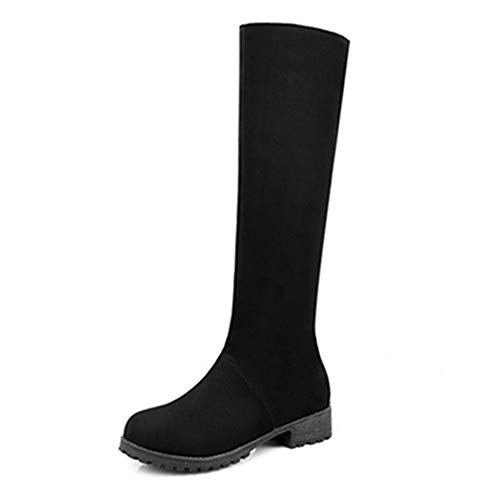 Smilice Damen Flach Langschaft Stiefel (Schwarz, 41 EU) von Smilice