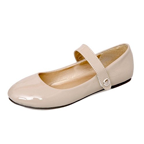 Smilice Damen Gemütlich Ballerinas Runde Zehe Übergrößen Flache Schuhe (Beige, 46 EU) von Smilice