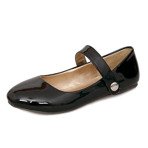 Smilice Damen Gemütlich Ballerinas Runde Zehe Übergrößen Flache Schuhe (Black, 46 EU) von Smilice