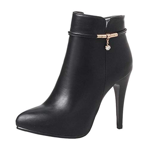 Smilice Damen Kurzschaft Stiefel mit Stiletto Absatz (Schwarz, 37 EU) von Smilice