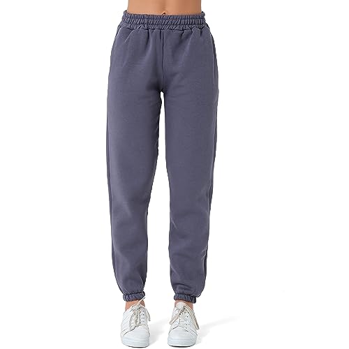 Smith & Solo Jogginghose Damen – Baumwolle Frauen Winter Sporthose, Laufhosen Fitness High Waist, Sweatpants Freizeithose Lang, Jogging Hose Trainingshose Warme Modern Anthrazit/XL von Smith & Solo