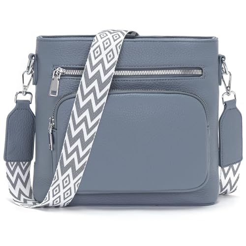 Snmoec handtasche damen mittelgroß umhängetasche damen handy crossbody bag leder PU damentaschen mit breitem gurt handtasche Graublau Snmoec handtasche damen mittelgroß umhängetasche damen handy crossbody bag leder PU damentaschen mit breitem gurt handtasche Graublau von Snmoec