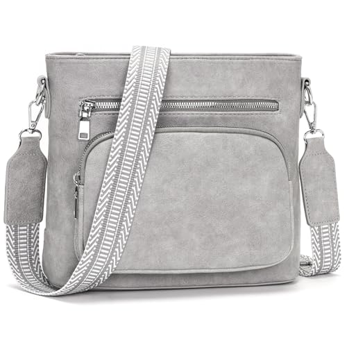 Snmoec handtasche damen mittelgroß umhängetasche damen handy crossbody bag leder PU damentaschen mit breitem gurt handtaschen Retro-grau Snmoec handtasche damen mittelgroß umhängetasche damen handy crossbody bag leder PU damentaschen mit breitem gurt handtaschen Retro-grau von Snmoec