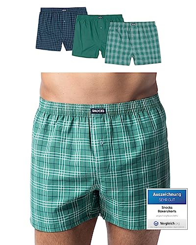 Snocks American Boxershorts Herren aus Bio-Baumwolle 3er-Pack, Weite Passform und lockerer Fit, Kein juckendes Etikett und komfortabler Bund, Unterhosen Herren Gr.4XL, Farbe Mix Sea Green Snocks American Boxershorts Herren aus Bio-Baumwolle 3er-Pack, Weite Passform und lockerer Fit, Kein juckendes Etikett und komfortabler Bund, Unterhosen Herren Gr.4XL, Farbe Mix Sea Green von Snocks
