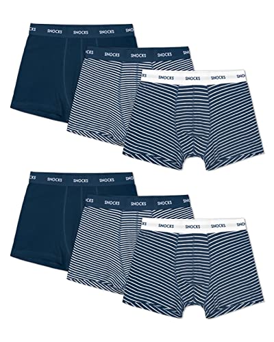 Snocks Boxershorts Herren aus Bio-Baumwolle (6er Pack) - Atmungsaktiv und Ideal für Sport und Alltag - Kein juckendes Etikett und komfortabler Bund - Unterhosen Herren - Gr.4XL, Farbe Blau Gestreift Snocks Boxershorts Herren aus Bio-Baumwolle (6er Pack) - Atmungsaktiv und Ideal für Sport und Alltag - Kein juckendes Etikett und komfortabler Bund - Unterhosen Herren - Gr.4XL, Farbe Blau Gestreift von Snocks