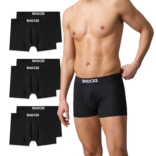 Snocks Boxershorts Herren aus Bio-Baumwolle (6er Pack) - Atmungsaktiv und Ideal für Sport und Alltag - Kein juckendes Etikett und komfortabler Bund - Unterhosen Herren - Gr.M, Farbe Schwarz Snocks Boxershorts Herren aus Bio-Baumwolle (6er Pack) - Atmungsaktiv und Ideal für Sport und Alltag - Kein juckendes Etikett und komfortabler Bund - Unterhosen Herren - Gr.M, Farbe Schwarz von Snocks