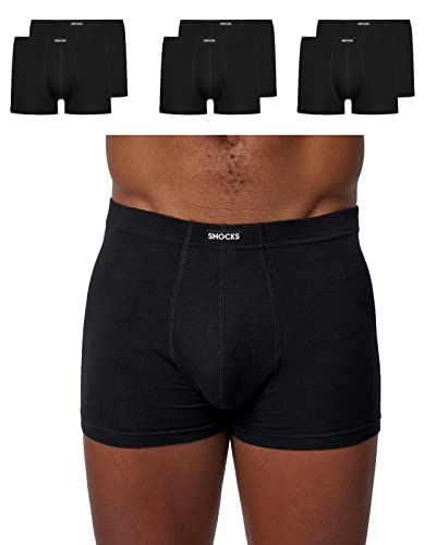 Snocks Herren Retro Boxershorts 6er - Set in den Gr. S - 4XL aus Baumwolle I Retro Unterhosen für Männer mit idealer Passform ganz ohne zwicken oder aufrollen I Angenehmes Tragegefühl I Schwarz Snocks Herren Retro Boxershorts 6er - Set in den Gr. S - 4XL aus Baumwolle I Retro Unterhosen für Männer mit idealer Passform ganz ohne zwicken oder aufrollen I Angenehmes Tragegefühl I Schwarz von Snocks