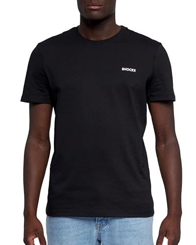 Snocks Crew T-Shirt für Herren Schwarz aus 100% Bio Baumwolle gr. 3XL - T Shirt Herren Schwarz für jeden Anlass - Ideales Basic Tshirt Herren Schwarz - Schwarze Tshirt Herren mit Perfektem Passform von Snocks