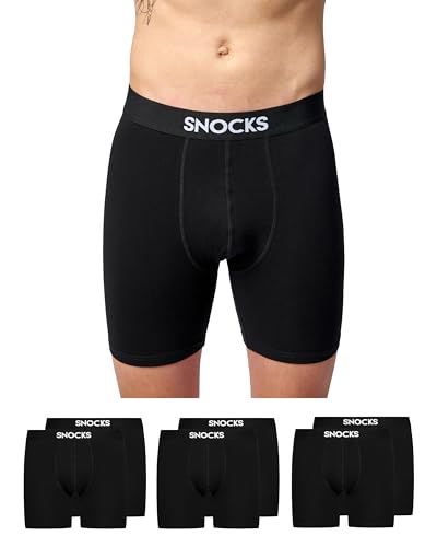 Snocks Lange Boxershorts Herren aus Bio-Baumwolle (6er Pack) - Atmungsaktiv und Ideal für Sport und Alltag - Kein juckendes Etikett und komfortabler Bund - Unterhosen Herren Gr.4XL, Farbe Schwarz Snocks Lange Boxershorts Herren aus Bio-Baumwolle (6er Pack) - Atmungsaktiv und Ideal für Sport und Alltag - Kein juckendes Etikett und komfortabler Bund - Unterhosen Herren Gr.4XL, Farbe Schwarz von Snocks