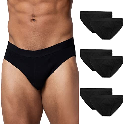 Snocks Unterwäsche Slip für Herren 6er Pack - Atmungsaktiver Bio-Baumwolle für Sport und Alltag - Unterhosen mit weichem und strapazierfähigem Bund - Gr.L, Farbe Schwarz Snocks Unterwäsche Slip für Herren 6er Pack - Atmungsaktiver Bio-Baumwolle für Sport und Alltag - Unterhosen mit weichem und strapazierfähigem Bund - Gr.L, Farbe Schwarz von Snocks