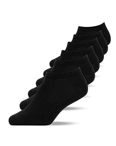 Snocks Sneaker Socken (6er Pack) Bio Baumwolle Kinder Schwarz Größe 31-34 Sneaker Socken Jungen & Mädchen Füßlinge Kinder Sneaker Socken Sneakersocken von Snocks