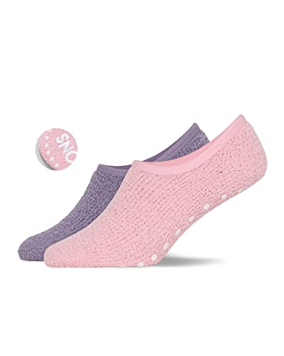 Snocks Stoppersocken Herren 2er Pack Haussocken Herren (43-46, 1x Rosa + 1x Lila) von Snocks