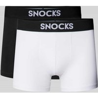 Snocks Boxershorts mit elastischem Logo-Bund im 2er-Pack in Black, Größe XXL Snocks Boxershorts mit elastischem Logo-Bund im 2er-Pack in Black, Größe XXL von Snocks