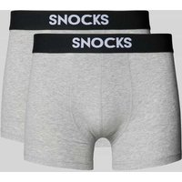 Snocks Boxershorts mit elastischem Logo-Bund im 2er-Pack in Mittelgrau Melange, Größe XXL Snocks Boxershorts mit elastischem Logo-Bund im 2er-Pack in Mittelgrau Melange, Größe XXL von Snocks