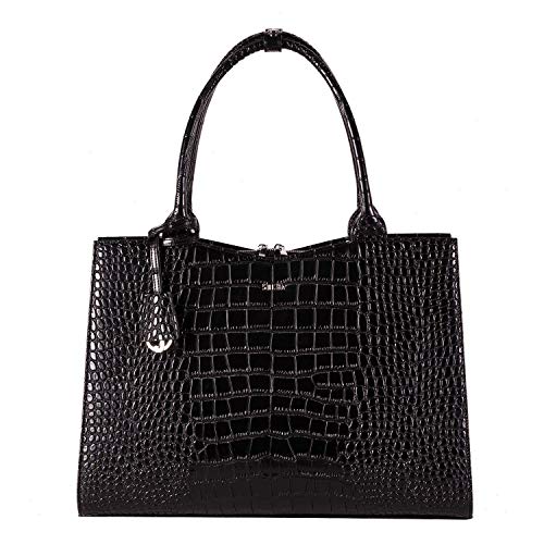 Socha Businessbag Croco 14-15.6"" Crocodile Jet Black von Socha