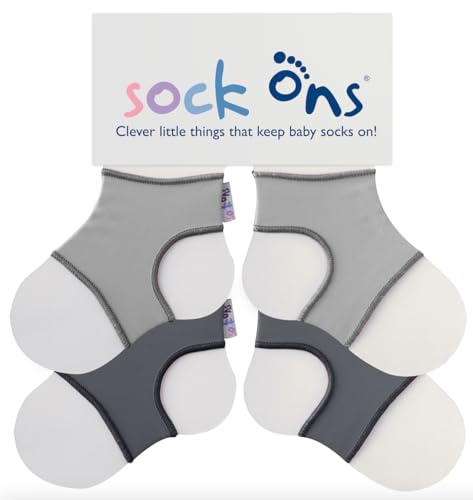 Sock Ons - Baby-Sockenhalter - 12-18 Months - 2er Pack - Grau - Erstaunliches Vorteilspaket - Baby-Socken immer anziehen! von Sock Ons