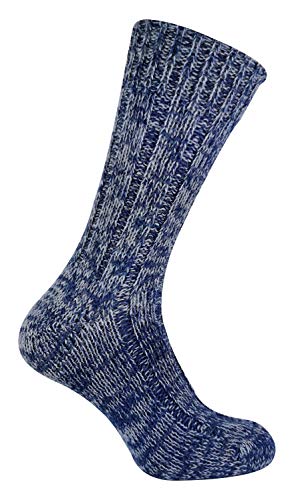 Sock Snob - 1 Paar Herren 100 Wollsocken | Gestrickt Warm Schafswolle Wolle Socken (Blau, 39-45) von Sock Snob