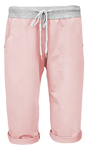 Sockenhimmel Damen Shorts leichte Bermuda Hose Sweatpants Kurze Sporthose Bequeme Sommerhose Jogpants Shorty sommerliche Capri Damenhose (38-40, Rosa) von Sockenhimmel