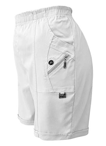 Sommerhosen Damen Shorts Kurze Hosen Sommerhose Shorty Cargo Damenhose Freizeithose Urlaubshose Bermuda (40-42, Weiß) von Sockenhimmel