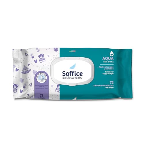 Soffice Baby-Aqua-Tücher mit Deckel, 12 Packungen x 72 Tücher - 370 g von Soffice