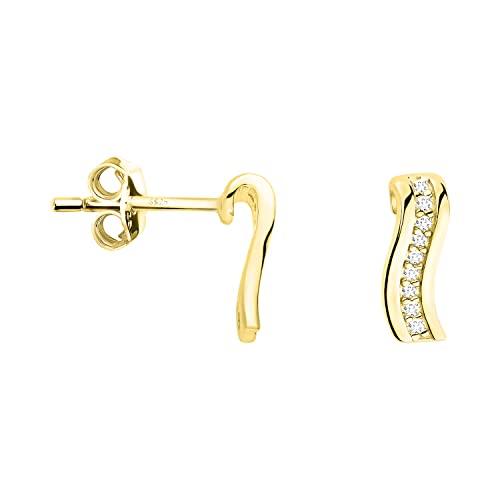 SOFIA MILANI - Damen Ohrringe 925 Silber - vergoldet/golden - Zirkonia Ohrstecker - E1685 von Sofia Milani