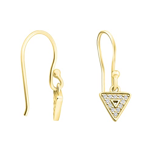 SOFIA MILANI - Damen Ohrringe 925 Silber - vergoldet/golden & mit Zirkonia Steinen - Dreieck Ohrhänger - E1537 von Sofia Milani