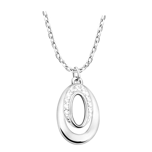 Sofia Milani - Damen Halskette 925 Silber - mit Zirkonia Steinen - Oval Anhänger - N0606 von Sofia Milani