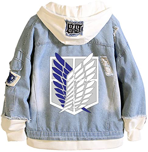 Sohaon Anime Jacke Unisex Cosplay Kapuzen Pullover Jeansjacke Denim Hoodie Jacket Outwear Mäntel 5XL Sohaon Anime Jacke Unisex Cosplay Kapuzen Pullover Jeansjacke Denim Hoodie Jacket Outwear Mäntel 5XL von Sohaon