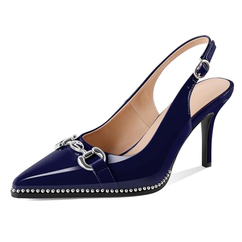 Soireelady Stiletto-Riemchenpumps mit Perlen mit Spitze Zehe Damen High Heels für Elegante Anlässe Täglichen Einsatz Leicht Flexibel Lackleder 8.5cm Marineblau EU42 Soireelady Stiletto-Riemchenpumps mit Perlen mit Spitze Zehe Damen High Heels für Elegante Anlässe Täglichen Einsatz Leicht Flexibel Lackleder 8.5cm Marineblau EU42 von Soireelady