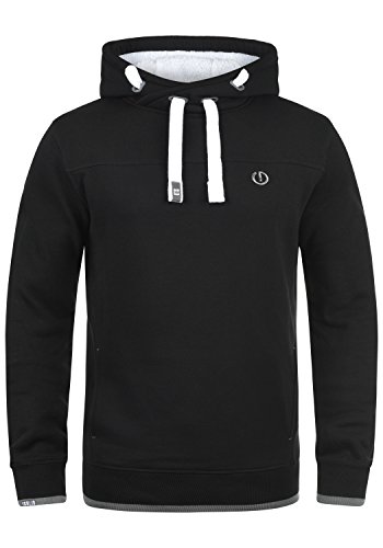 Solid BenjaminHood Pile Herren Kapuzenpullover Hoodie Sweatshirt mit Teddy-Futter Meliert, Größe:S, Farbe:Black Pil (P9000) von Solid