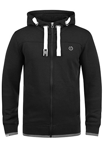 Solid BenjaminZip Herren Sweatjacke Kapuzenjacke Hoodie Mit Kapuze Reißverschluss Und Fleece-Innenseite, Größe:XL, Farbe:Black (9000) von Solid