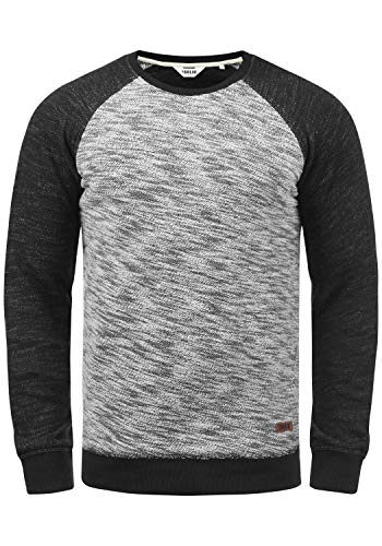 Solid Flocker Herren Sweatshirt Pullover Flocksweat Pulli mit Rundhalsausschnitt, Größe:L, Farbe:Black (9000) von Solid